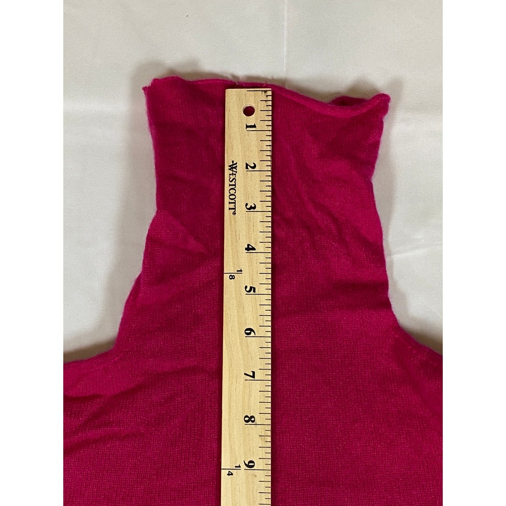 MANTO Fuchsia Cashmere Turtleneck Sweater Long Sleeve Made in Italy Women's S - Picture 11 of 11
